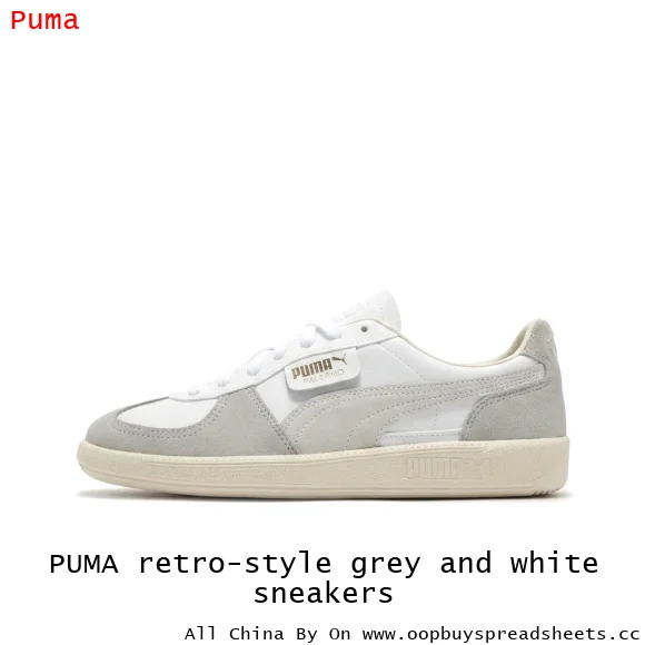 PUMA retro-style grey and white sneakers
