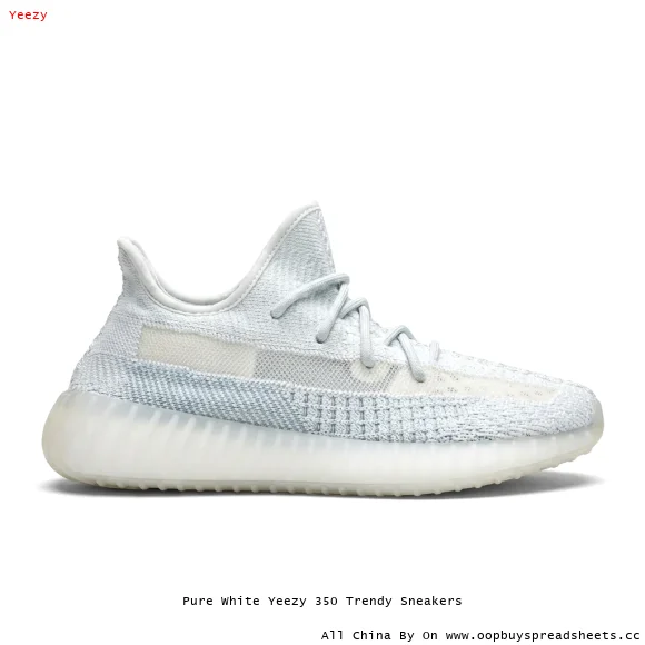 Pure White Yeezy 350 Trendy Sneakers