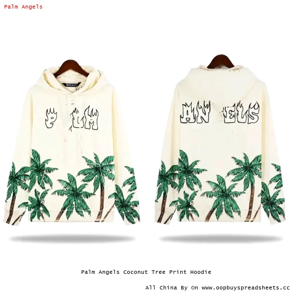 Palm Angels Coconut Tree Print Hoodie