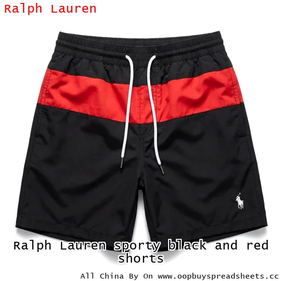 Ralph Lauren sporty black and red shorts