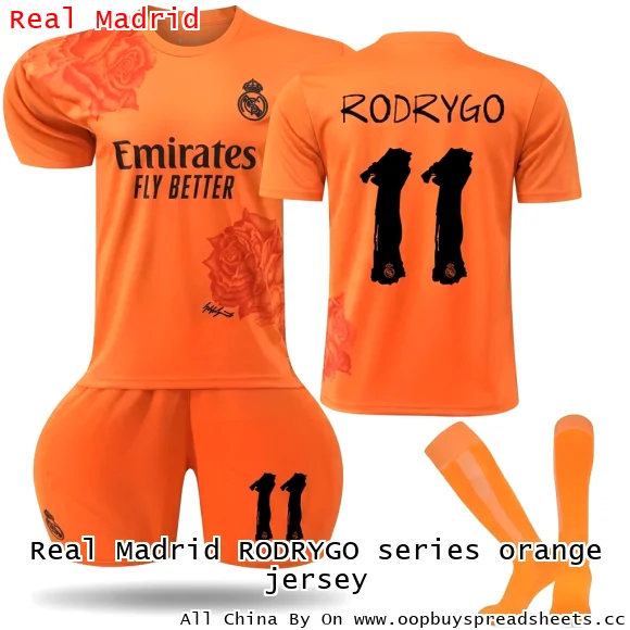 Real Madrid RODRYGO series orange jersey