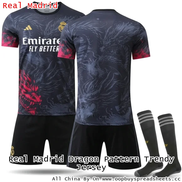 Real Madrid Dragon Pattern Trendy Jersey