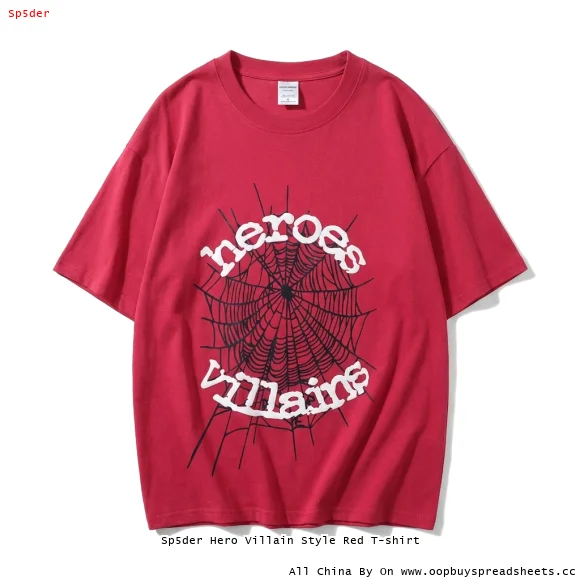 Sp5der Hero Villain Style Red T-shirt