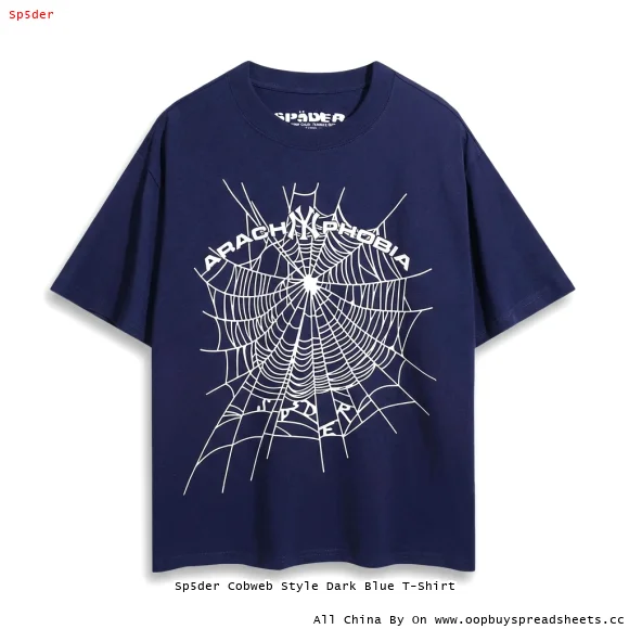 Sp5der Cobweb Style Dark Blue T-Shirt