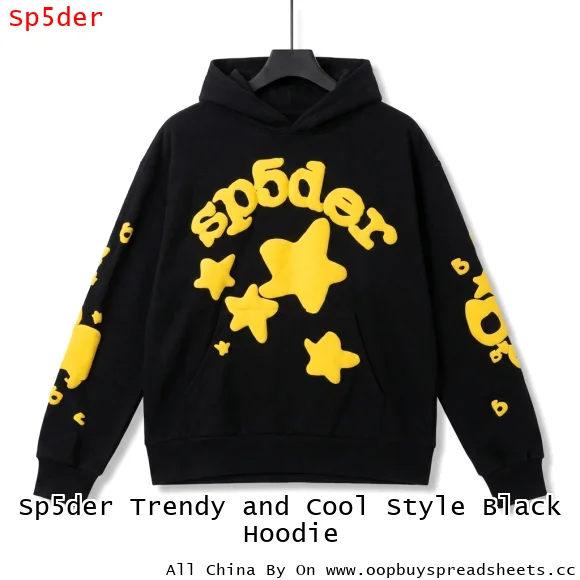 Sp5der Trendy and Cool Style Black Hoodie
