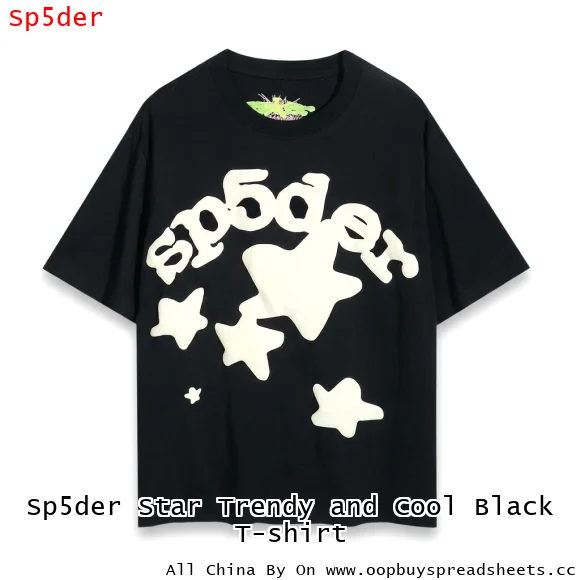 Sp5der Star Trendy and Cool Black T-shirt
