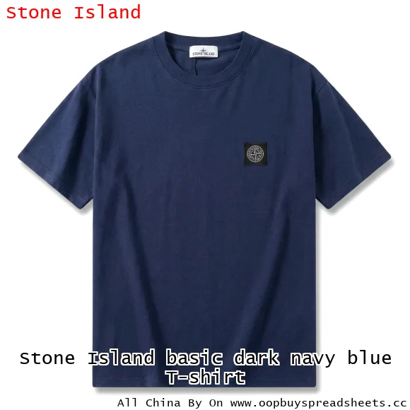 Stone Island basic dark navy blue T-shirt