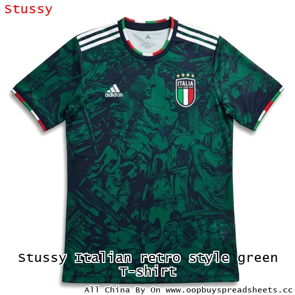 Stussy Italian retro style green T-shirt