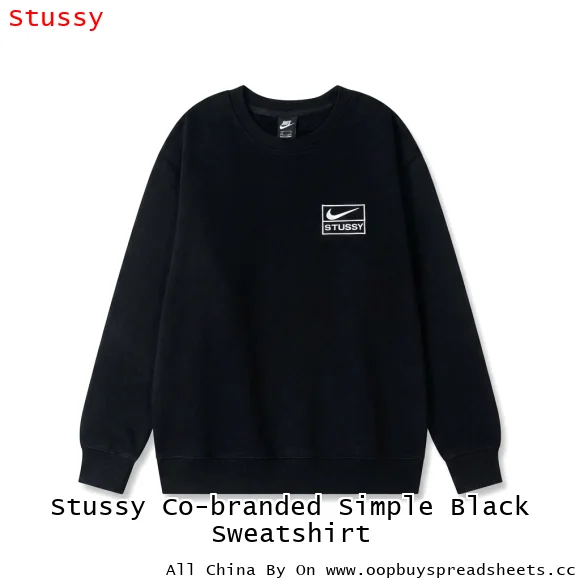Stussy Co-branded Simple Black Sweatshirt