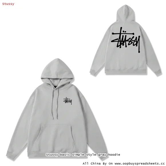 Stussy basic simple style gray hoodie