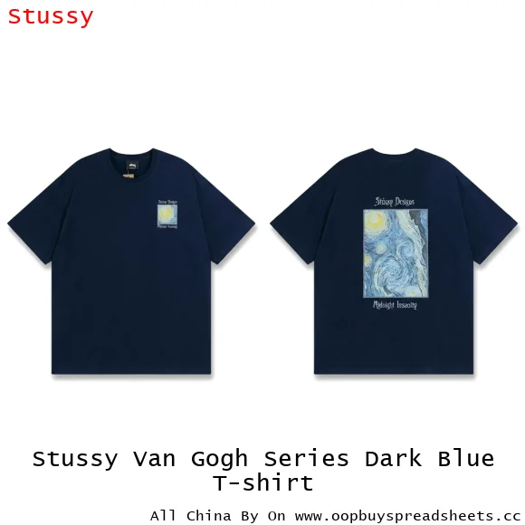 Stussy Van Gogh Series Dark Blue T-shirt