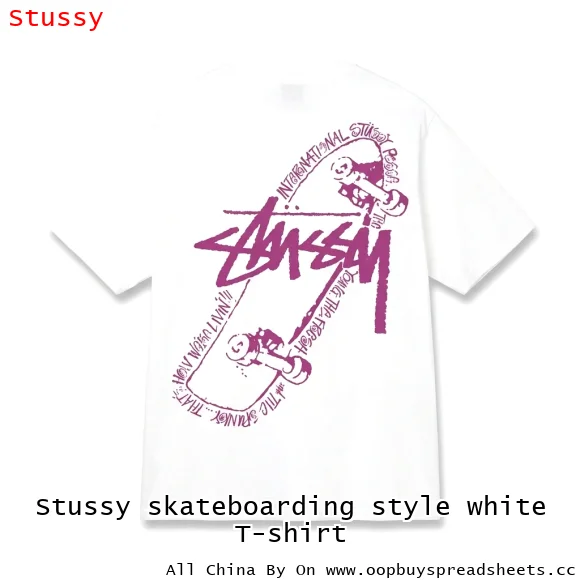 Stussy skateboarding style white T-shirt