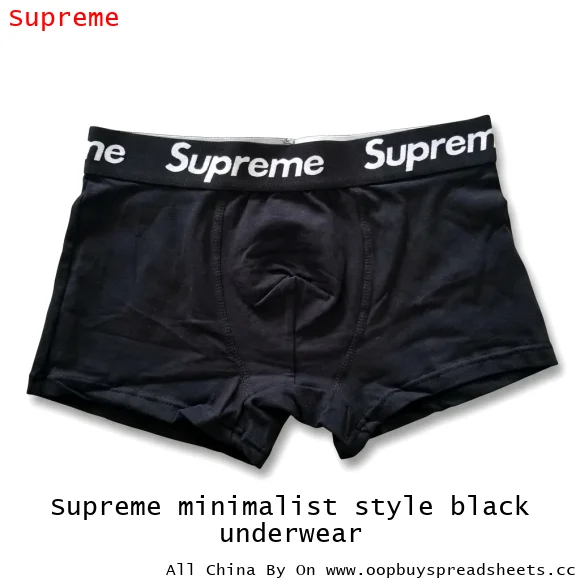 Supreme minimalist style black underwear