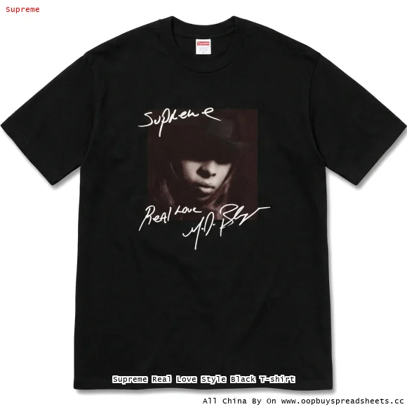 Supreme Real Love Style Black T-shirt
