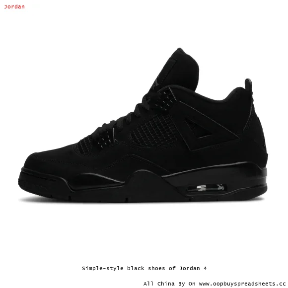 Simple-style black shoes of Jordan 4