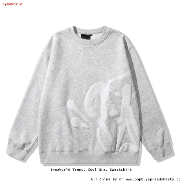 SynaWorld Trendy Cool Gray Sweatshirt