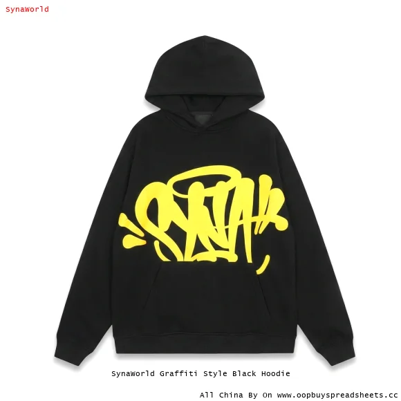 SynaWorld Graffiti Style Black Hoodie