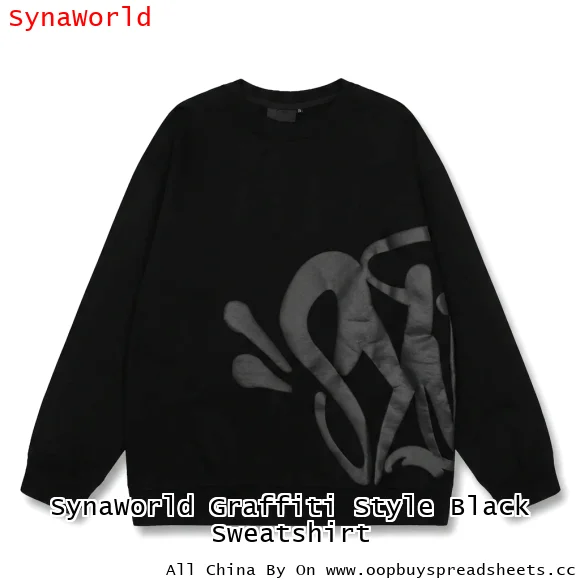 SynaWorld Graffiti Style Black Sweatshirt