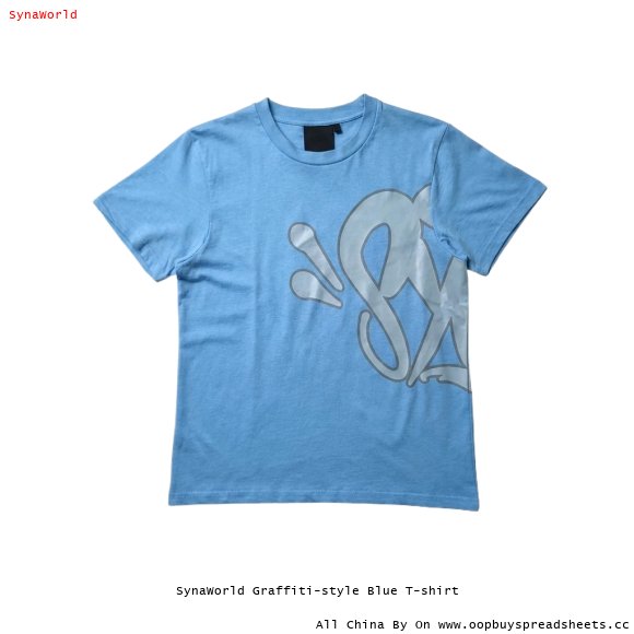 SynaWorld Graffiti-style Blue T-shirt