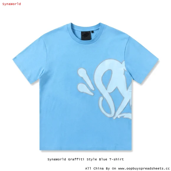 SynaWorld Graffiti Style Blue T-shirt