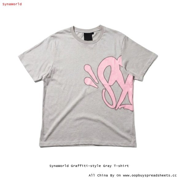 SynaWorld Graffiti-style Gray T-shirt