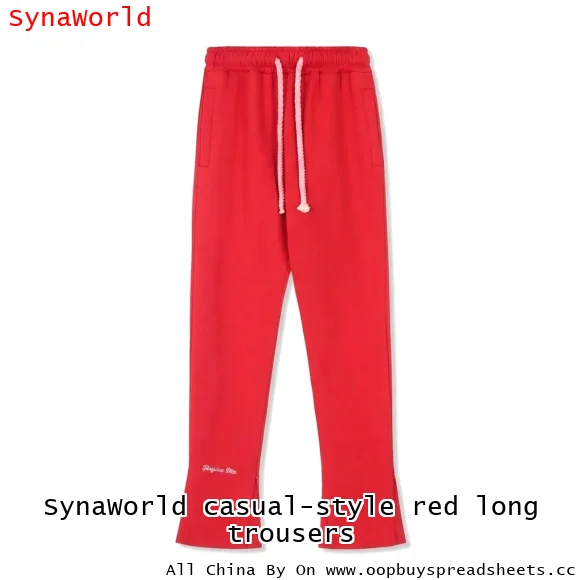 SynaWorld casual-style red long trousers