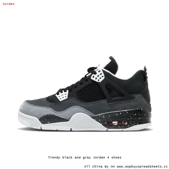 Trendy black and gray Jordan 4 shoes