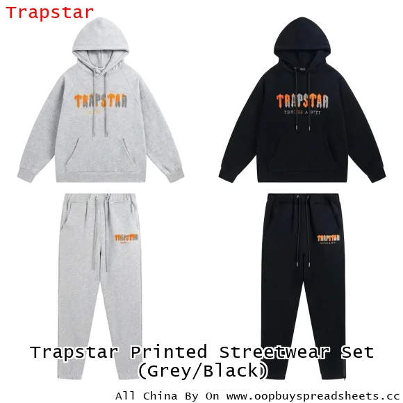 Trapstar Printed Streetwear Set (Grey/Black)