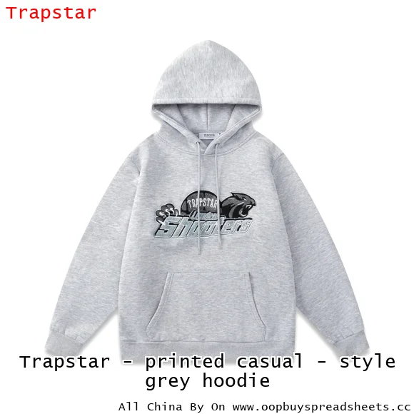 Trapstar - printed casual - style grey hoodie