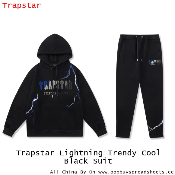 Trapstar Lightning Trendy Cool Black Suit