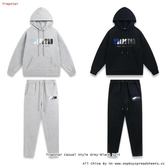 Trapstar Casual Style Grey-Black Suit