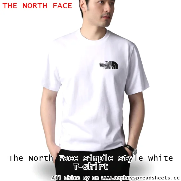 The North Face simple style white T-shirt