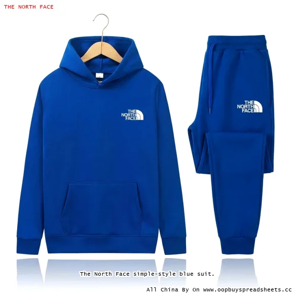 The North Face simple-style blue suit.