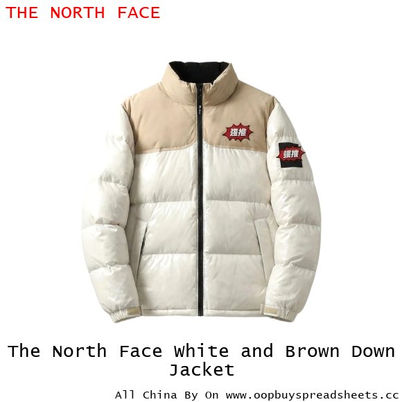 The North Face White and Brown Down Jacket
