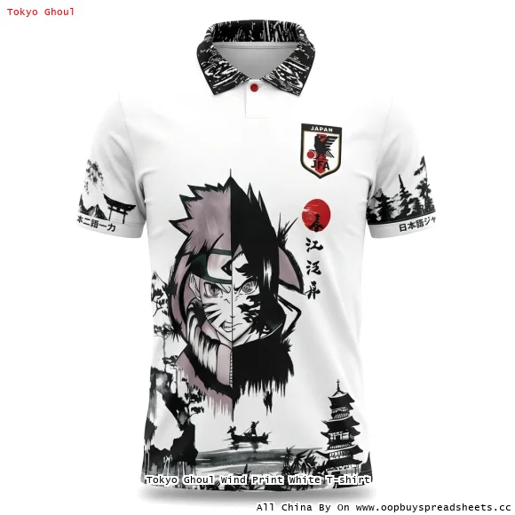 Tokyo Ghoul Wind Print White T-shirt
