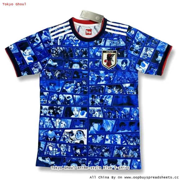 Tokyo Ghoul anime-style blue T-shirt