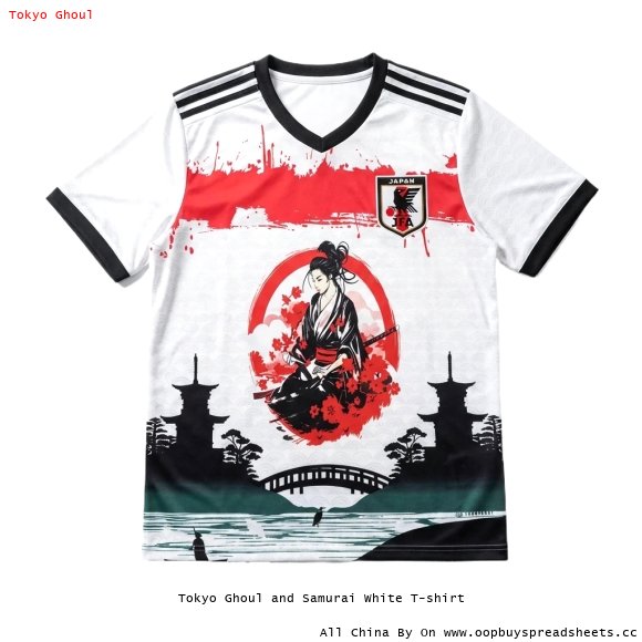 Tokyo Ghoul and Samurai White T-shirt