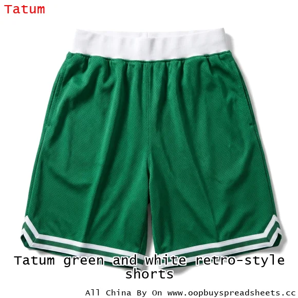 Tatum green and white retro-style shorts