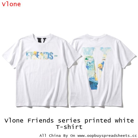 Vlone Friends series printed white T-shirt