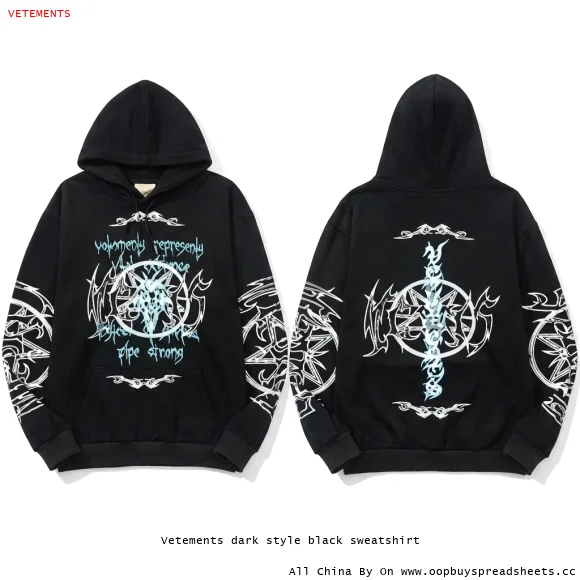 Vetements dark style black sweatshirt
