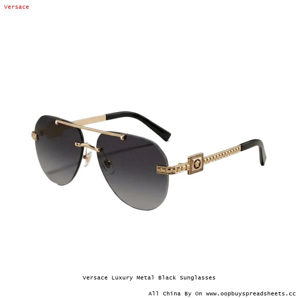 Versace Luxury Metal Black Sunglasses