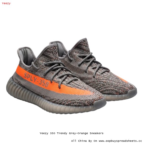 Yeezy 350 Trendy Grey-Orange Sneakers