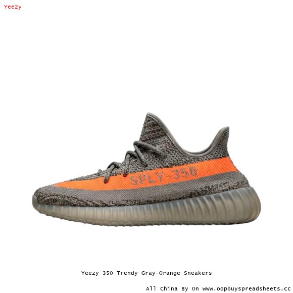 Yeezy 350 Trendy Gray-Orange Sneakers
