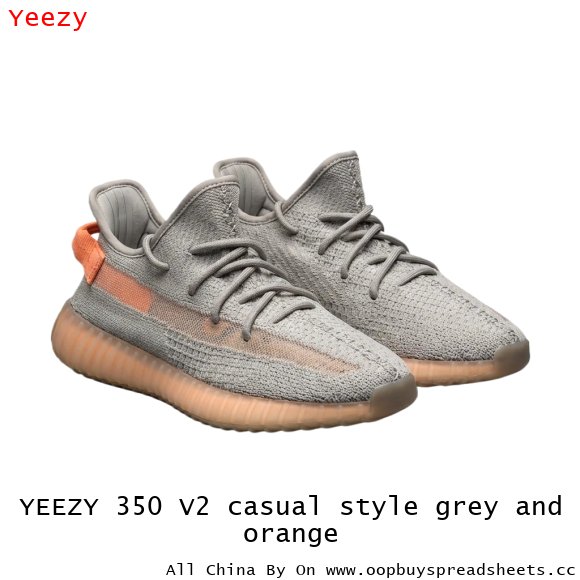 YEEZY 350 V2 casual style grey and orange