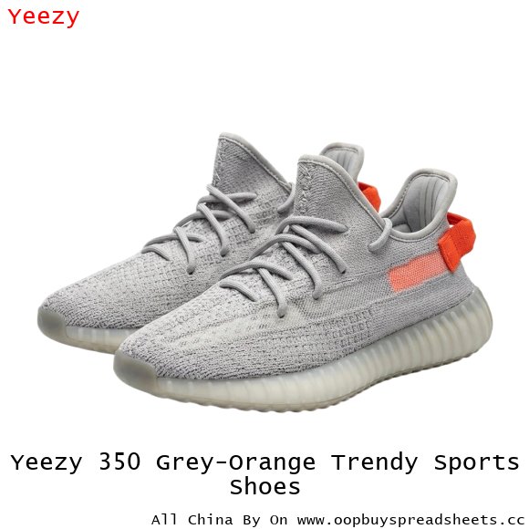 Yeezy 350 Grey-Orange Trendy Sports Shoes