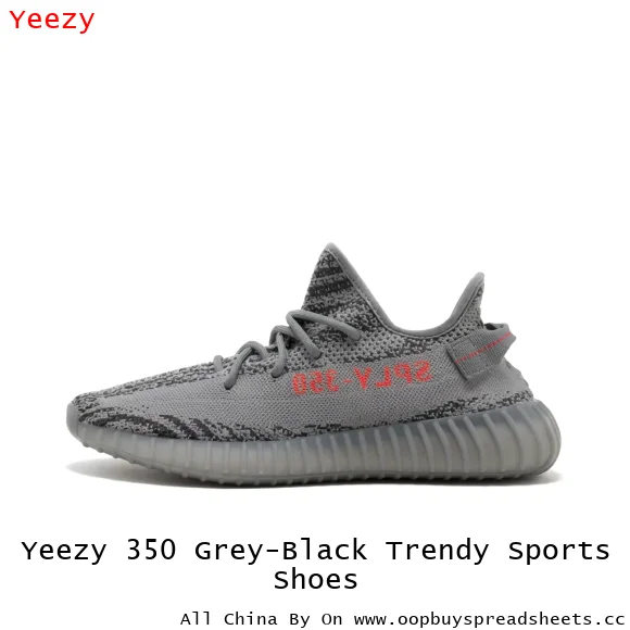 Yeezy 350 Grey-Black Trendy Sports Shoes