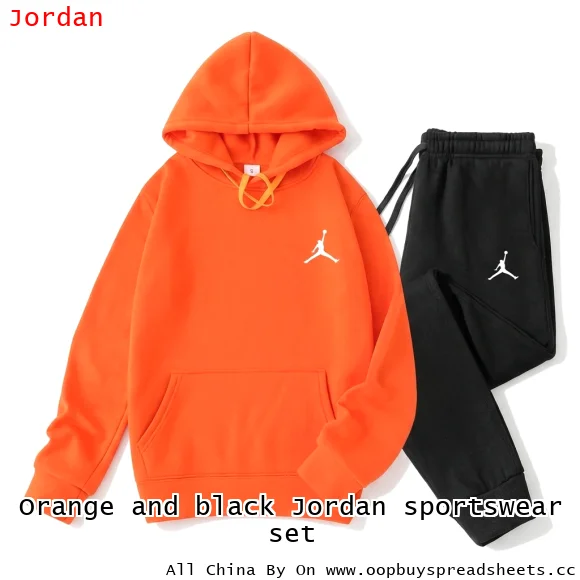 Orange and black Jordan sportswear set