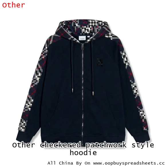 Other checkered patchwork style hoodie