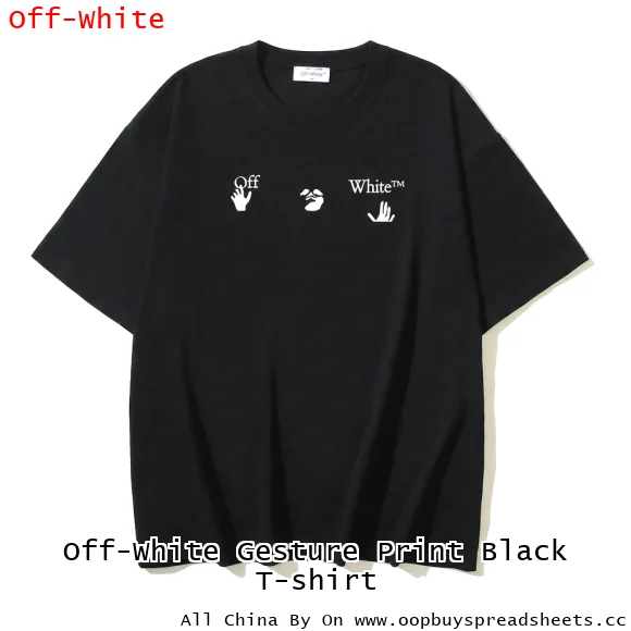Off-White Gesture Print Black T-shirt