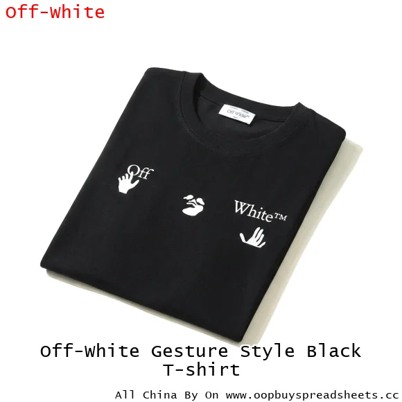 Off-White Gesture Style Black T-shirt